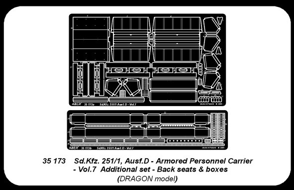 Armoured personnel carrier Sd.Kfz. 251/1 Ausf. D - vol. 7 - additional set sieges arriere et boxs – Image 2
