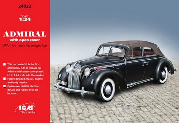 Admiral Cabriolet with open cover WWII German Passenger Car