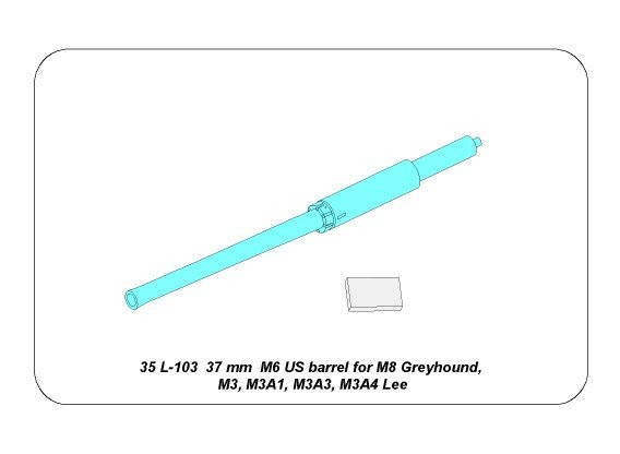 Barrel for US 37 mm M6 gun fit to M8 Greyhound,M3,M5,Grant and Lee tanks – Image 5