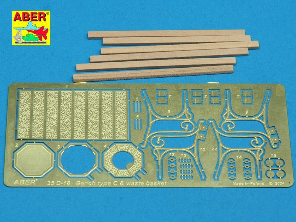 diorama Banc type C avec poubelle