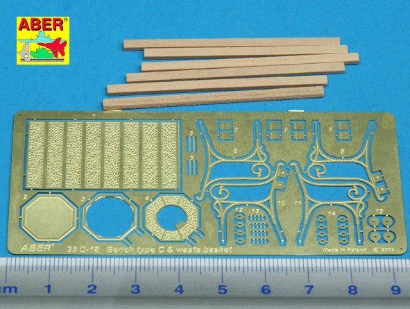 diorama Banc type C avec poubelle – Image 2