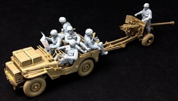British 6 Pdr Anti-Tank Gun (Airborne) with 1/4 Ton Truck & Crew – Image 3