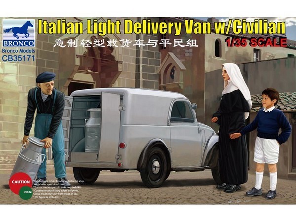 Italian Light Delivery Van with Civilian Figures