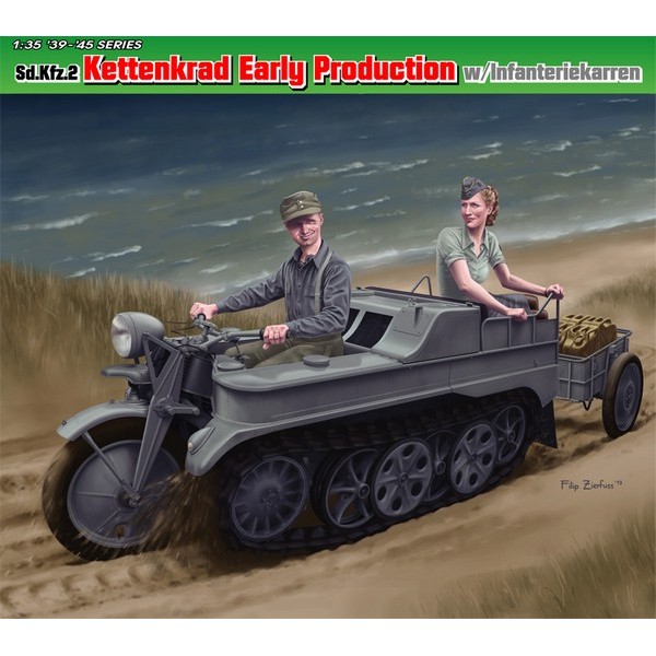 Sd.Kfz.2 Kettenkrad Early Production w/Infanteriekarren