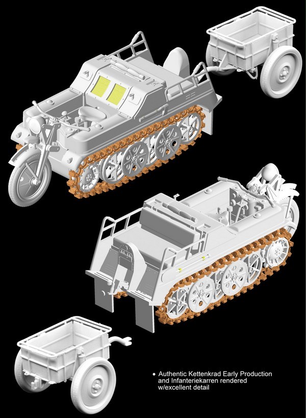 Sd.Kfz.2 Kettenkrad Early Production w/Infanteriekarren – Image 2