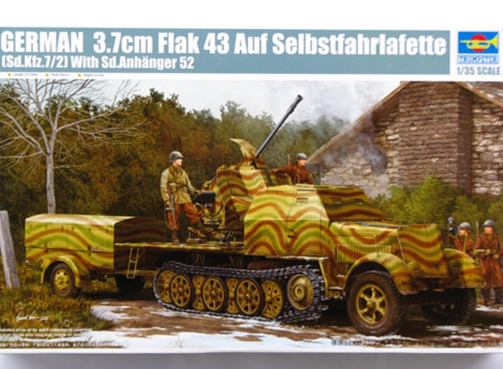 German 3.7cm Flak 43 auf Selbstfahrlafette (Sd.Kfz.7/2) with Sd.Anhanger 52