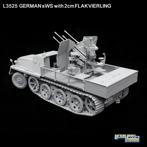 SEMI CHENILLE LOURD ALLEMAND sWS avec CANON ANTI AERIEN 2cm FLAKVIERLING 1944/1945 – Image 3
