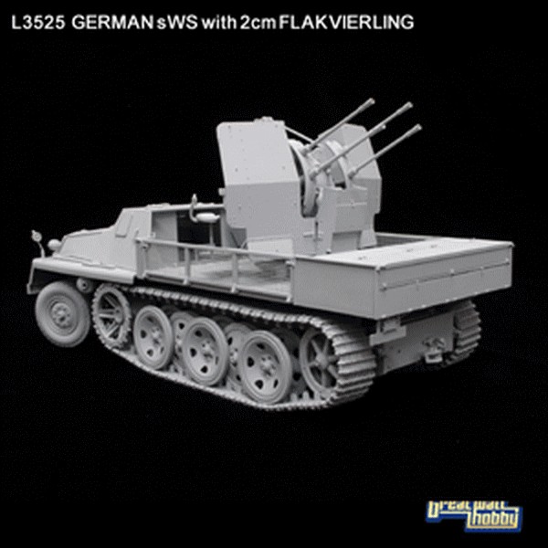 SEMI CHENILLE LOURD ALLEMAND sWS avec CANON ANTI AERIEN 2cm FLAKVIERLING 1944/1945 – Image 4
