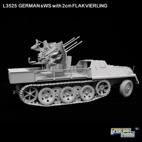 SEMI CHENILLE LOURD ALLEMAND sWS avec CANON ANTI AERIEN 2cm FLAKVIERLING 1944/1945 – Image 5