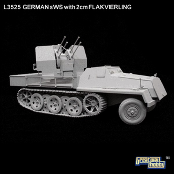 SEMI CHENILLE LOURD ALLEMAND sWS avec CANON ANTI AERIEN 2cm FLAKVIERLING 1944/1945 – Image 6