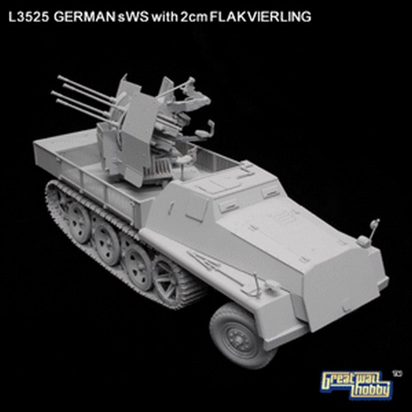 SEMI CHENILLE LOURD ALLEMAND sWS avec CANON ANTI AERIEN 2cm FLAKVIERLING 1944/1945 – Image 7