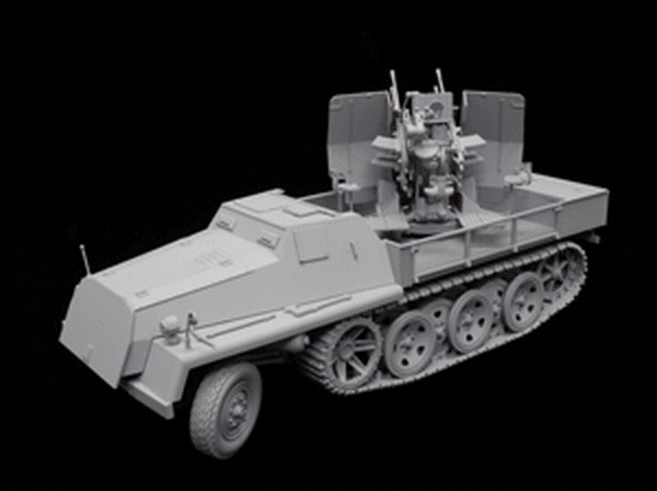 SEMI CHENILLE LOURD ALLEMAND sWS avec CANON ANTI AERIEN 2cm FLAKVIERLING 1944/1945 – Image 8