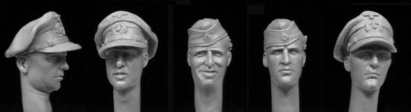 german navy WW2 3 officers, 2 seamen