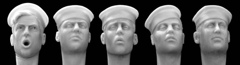 5 heads with US navy sailor hat