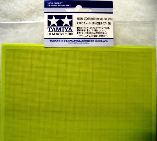 MASKING SHEET 23cm x 17cm with 1mm grid pack of 5