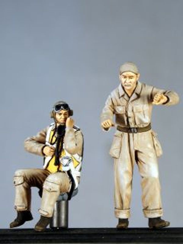 US pilote et mecano pacifique 1944