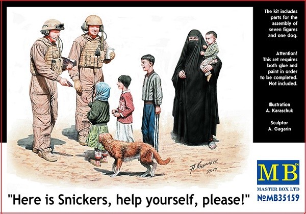 "Here is Snickers, help yourself, please!"