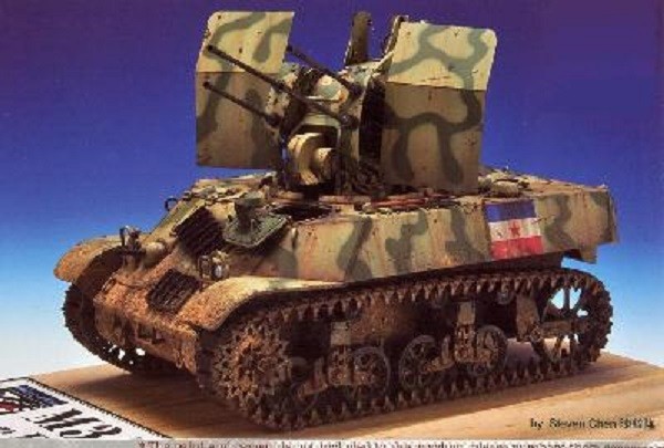 M3A3 avec CANON ANTI-AÉRIEN FlaK 38 - Armée Yougoslave 1945