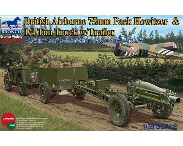British Airborne 75mm Pack Howitzer & 1/4 Ton Truck w/Trailer