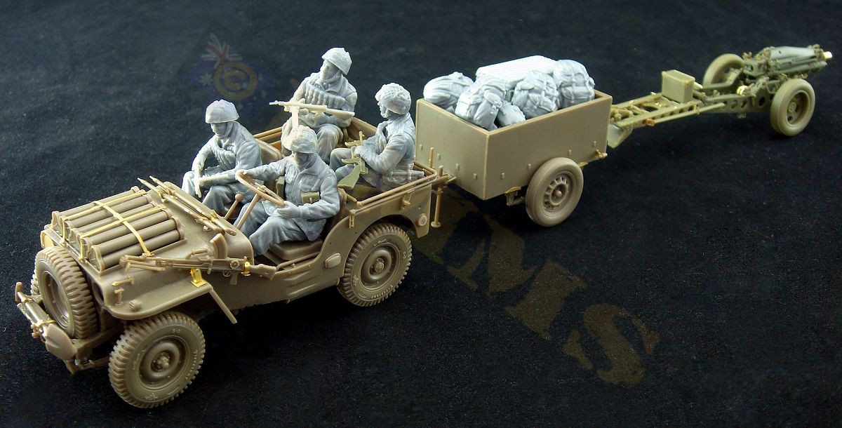 British Airborne 75mm Pack Howitzer & 1/4 Ton Truck w/Trailer – Image 3
