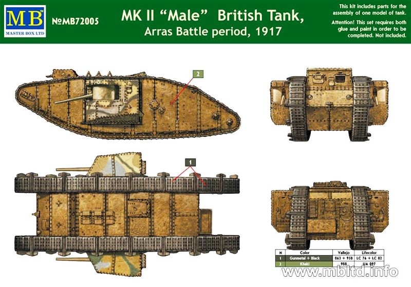 MK II Male British Tank, Arras Battle period, 1917 – Image 2
