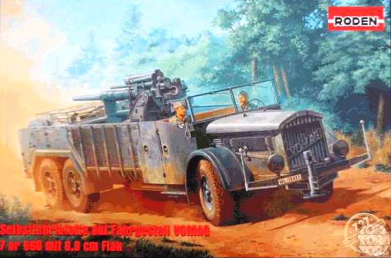 SELBSSTFAHRLAFETTE Auf FAHRGESTELL VOMAG 7 / 660 mit 8.8cm FlaK