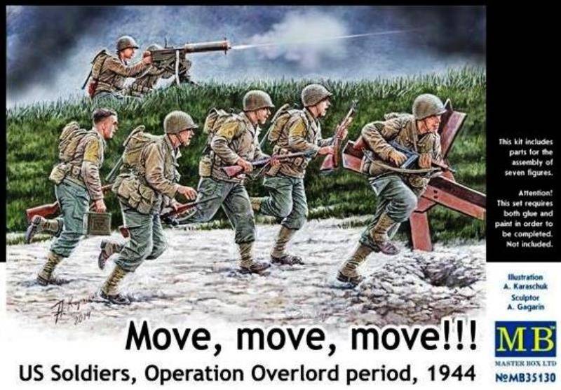 Move, move, move!!! U.S. Soldiers Operation Overlord period, 1944