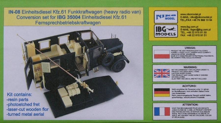 Einheitsdiesel Kfz. 61 Funkkraftwagen (Heavy Radio Van) conversion set