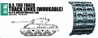 SET DE CHENILLES T-66 ACIER P/ CHARS US SHERMAN M4 A3 E8 – Image 2
