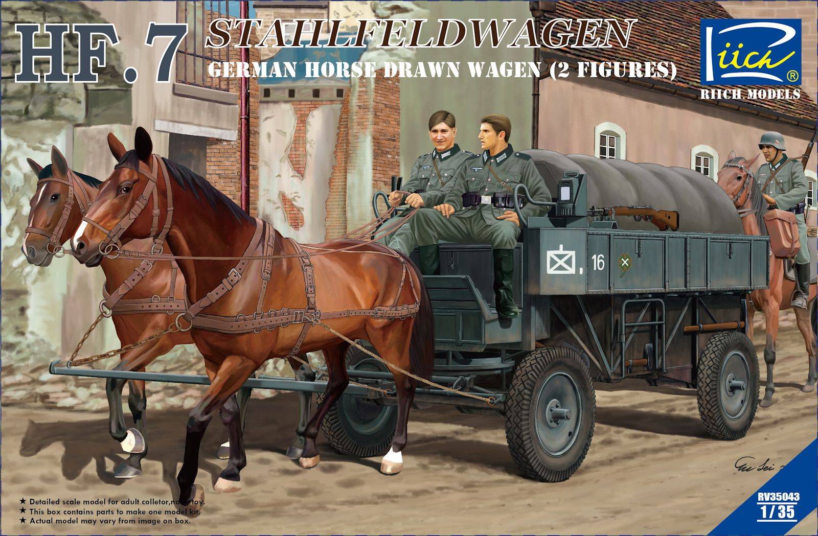 HF.7 Stahlfeldwagen (German Horse drawn Wagon + 2 figures)