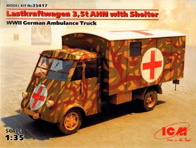 Lastkraftwagen 3,5 t AHN with Shelter WWII German Ambulance Truck