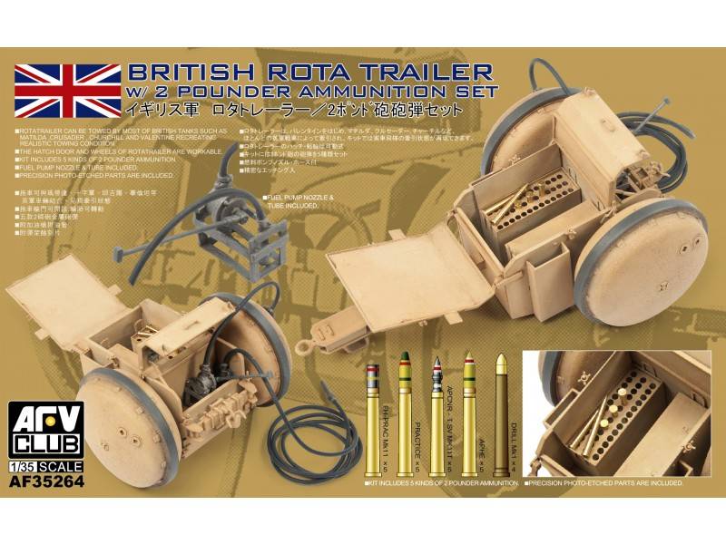British ROTA Trailer with 2 Pounder Ammunition Set