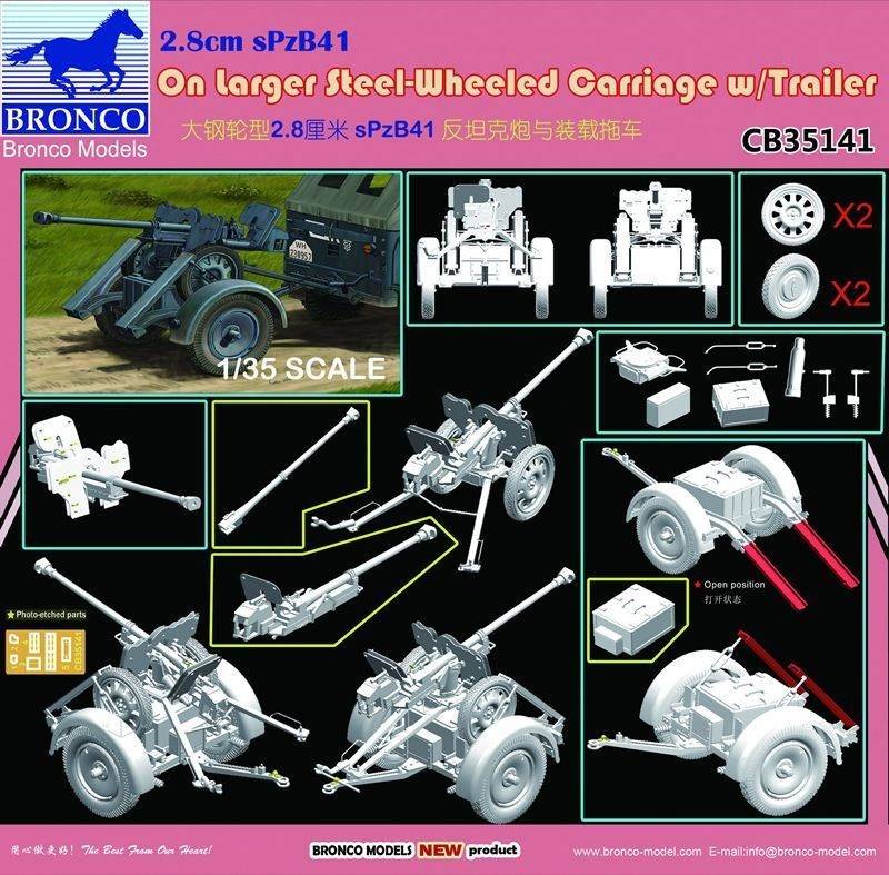 2.8cm sPzB41 on larger steel-wheeled carriage w/trailer – Image 2