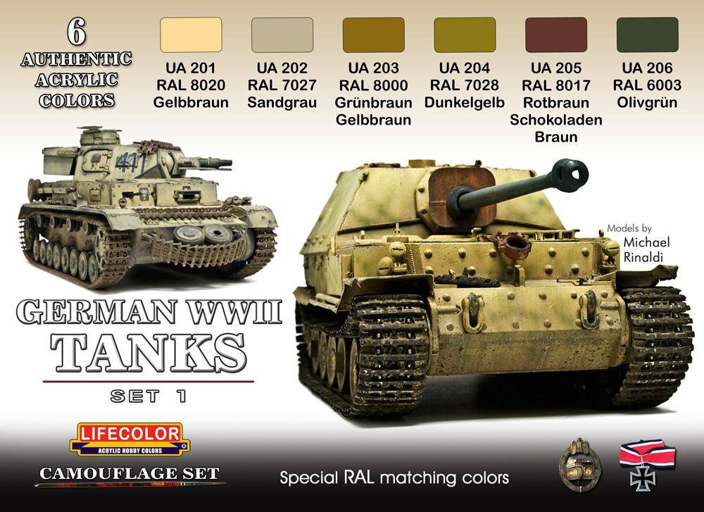 GERMAN WWII TANKS SET1 6x 22ml acrylic colours