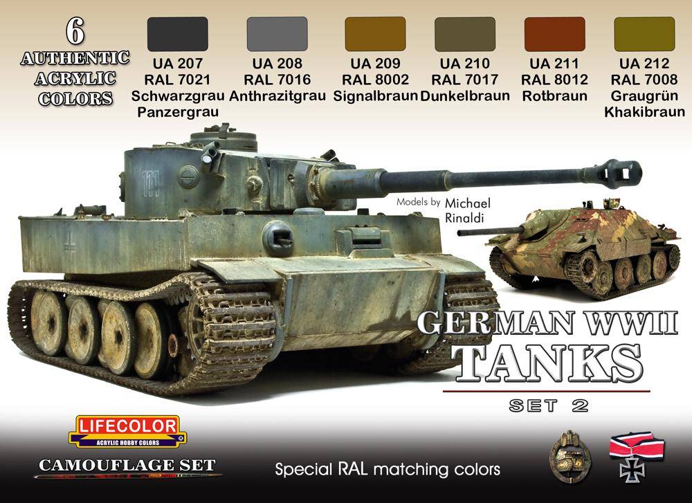 Peinture maquette GERMAN WWII TANKS SET2-6x 22ml acrylic colours