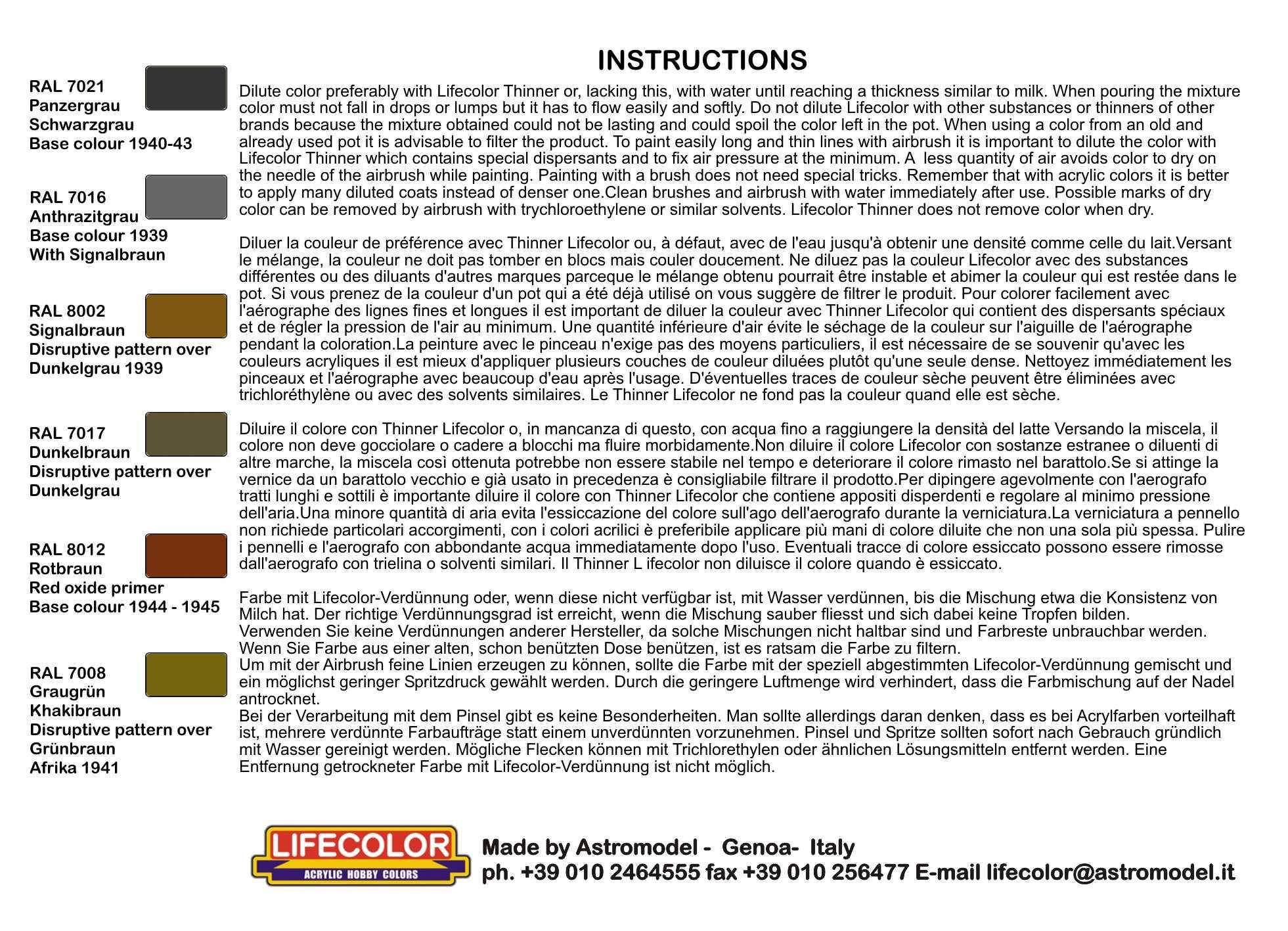 Peinture maquette GERMAN WWII TANKS SET2-6x 22ml acrylic colours – Image 2