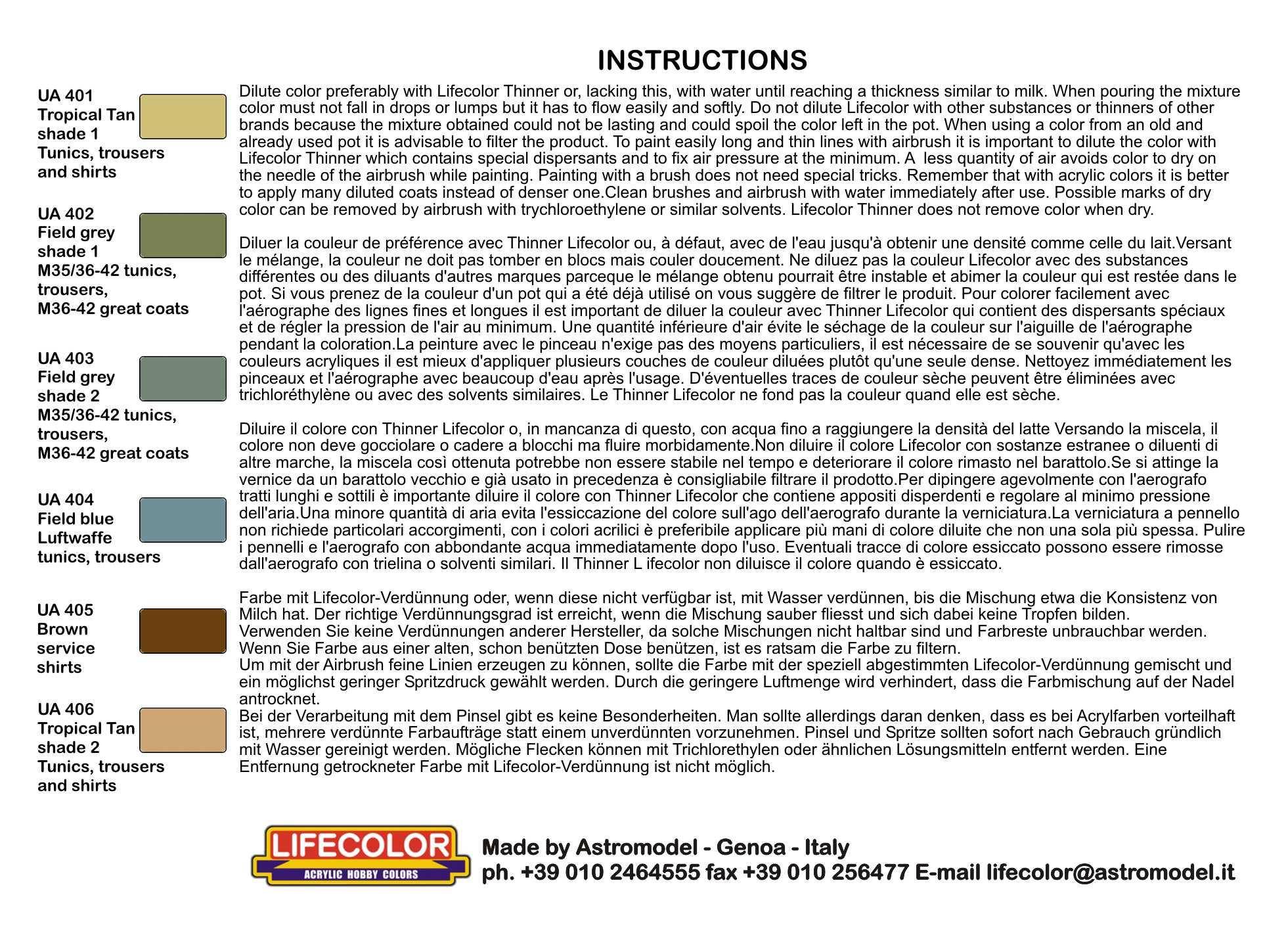 GERMAN WWII UNIFORMS SET 1 6x 22ml acrylic colours – Image 2