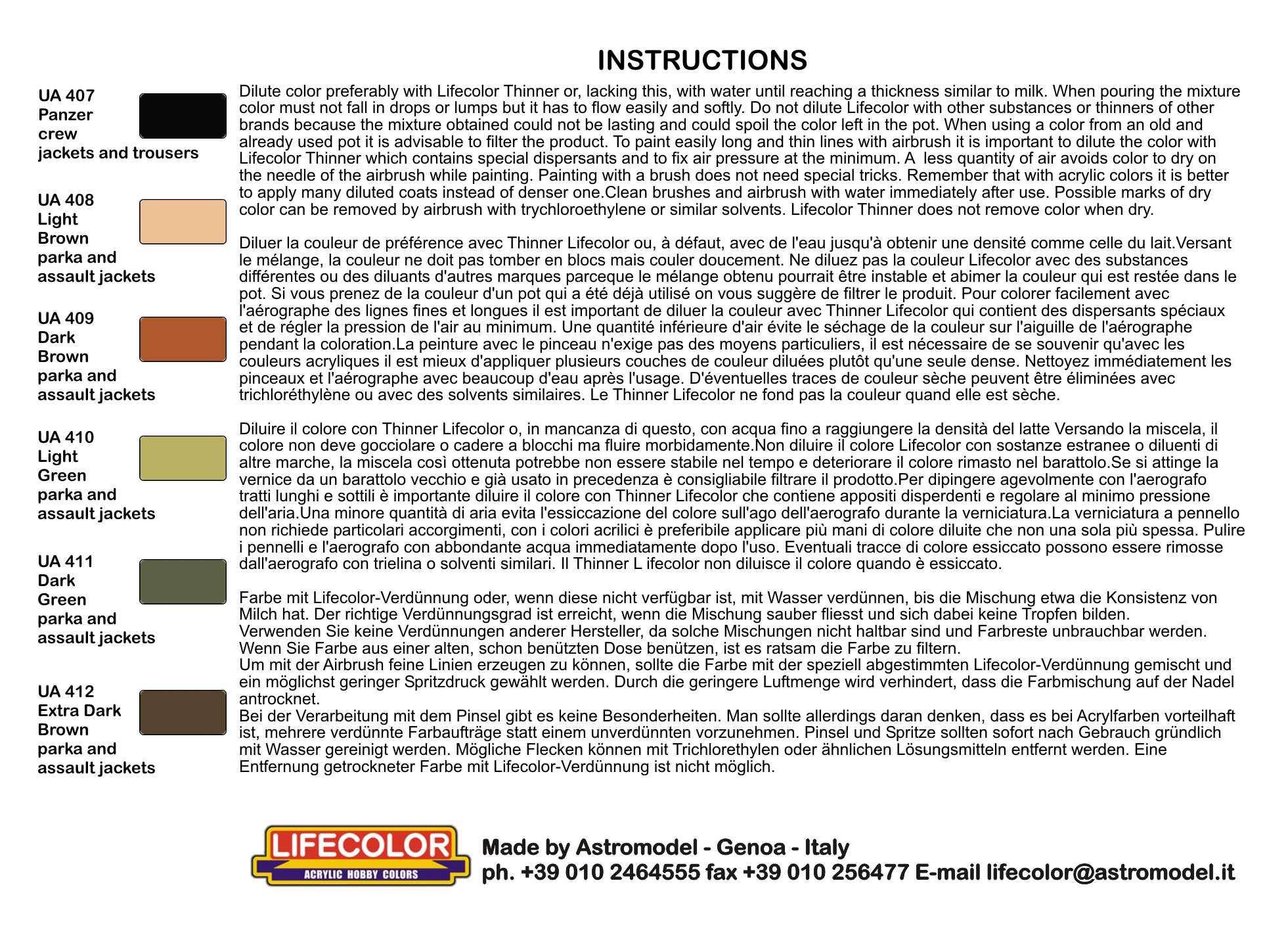 GERMAN WWII UNIFORMS SET-2 6x 22ml acrylic colours – Image 2