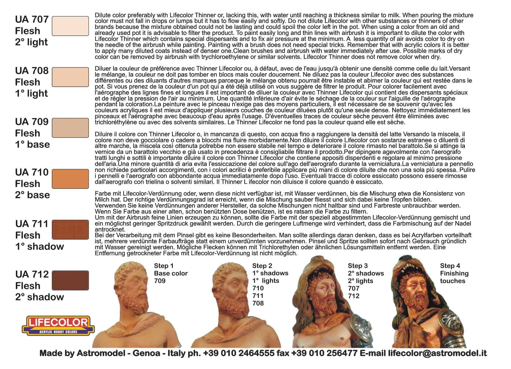 FLESH PAINT SET 6x 22ml acrylic colours – Image 2