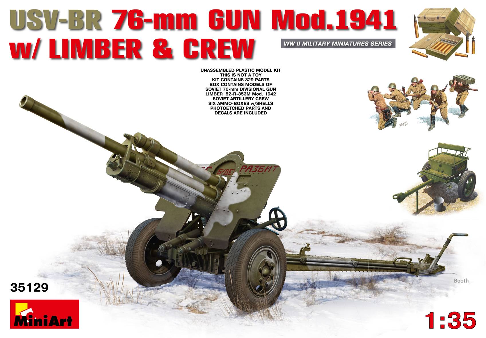 USV-BR 76-mm GUN Mod.1941 w/ LIMBER AND CREW