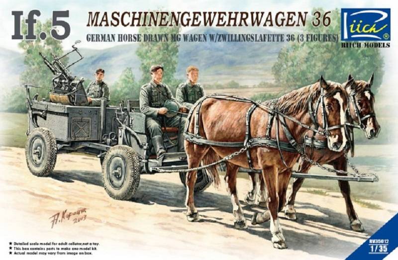 German If.5 Horse Drawn MG Wagon with Zwillingslafette 36