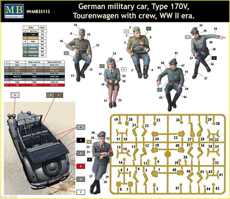 GERMAN MILITARY CAR TYPE 170V TOURENWAGEN WITH CREW WW II – Image 2