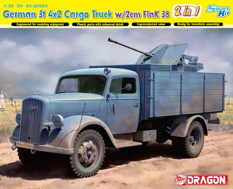 German 3t 4x2 Truck w/2cm FlaK 38 (2 in 1) - Smart Kit