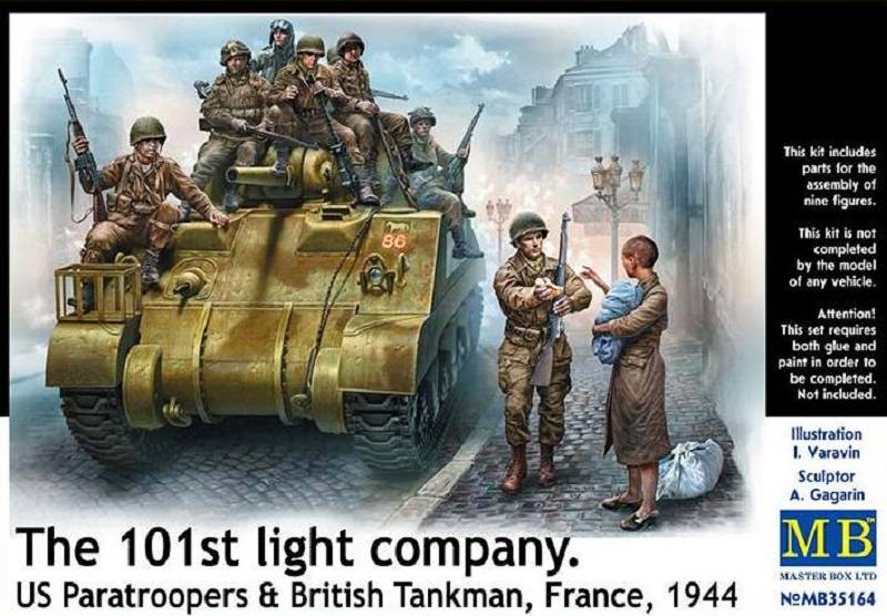 The 101th light company US Paratroopers & British Tankman