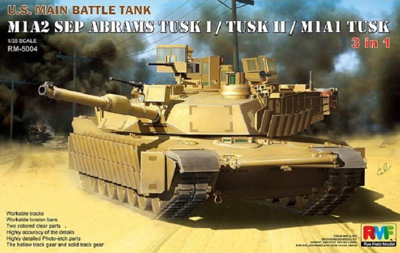 U.S. Main Battle Tank M1A2 SEP Abrams TUSK I / TUSK II / M1A1 TUSK 3 in 1