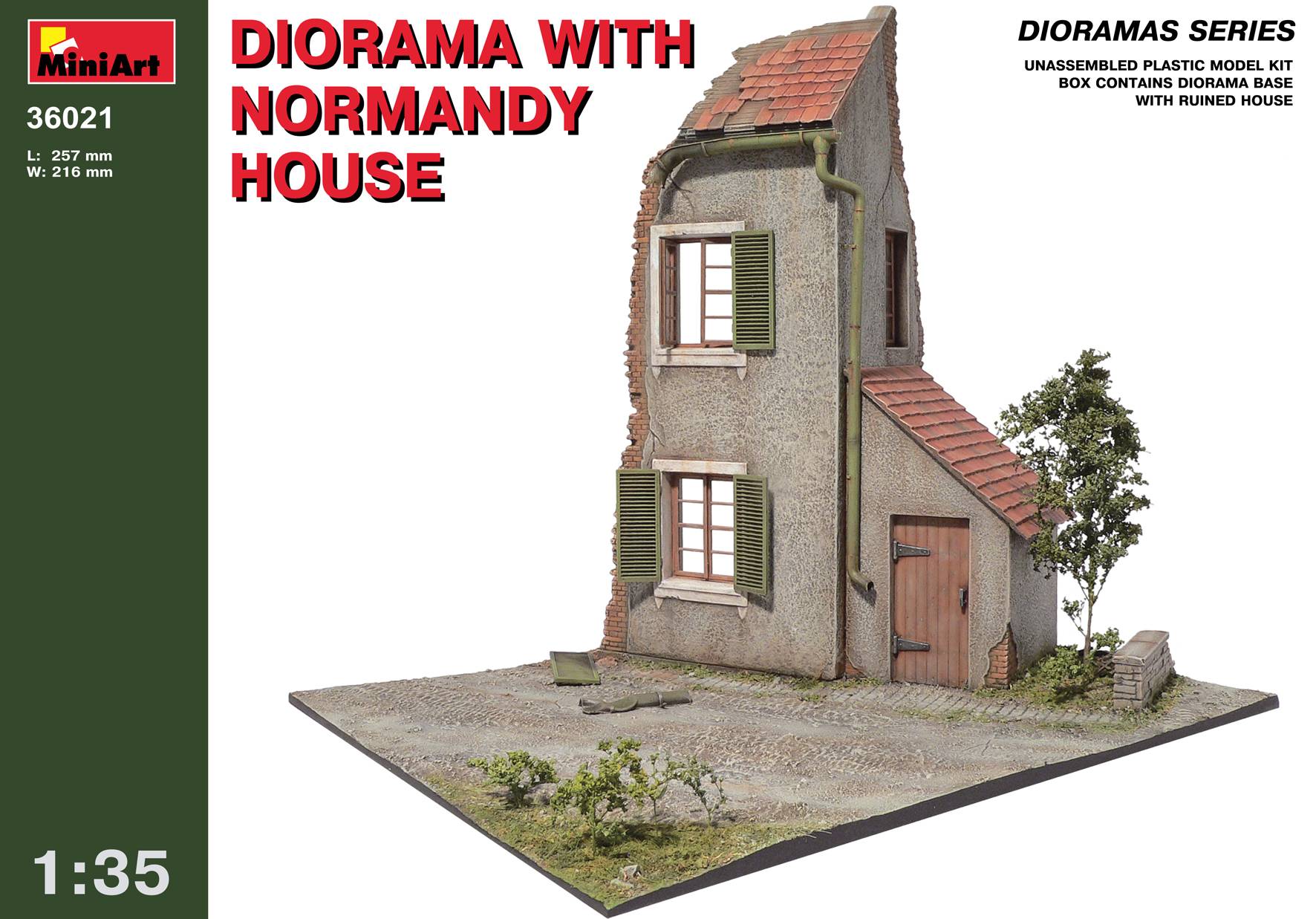 DIORAMA w/NORMANDY HOUSE
