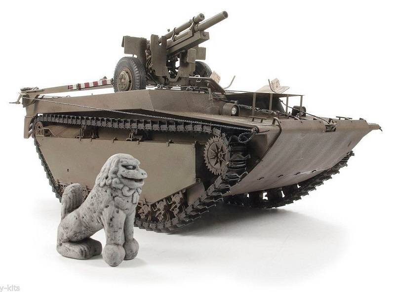 LVT-4 Buffalo carrying M2A1 105mm Howitzer – Image 2