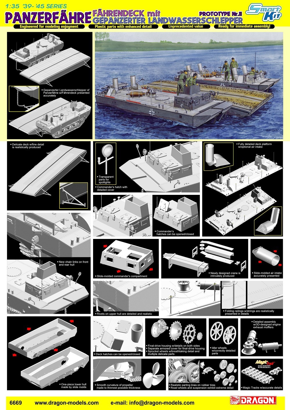 Panzerfähre Fährendeck mit Gepanzerter Landwasserschlepper Prototype Nr.II Smart Kit – Image 2