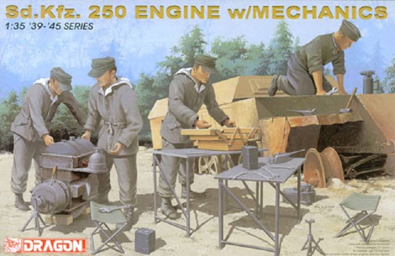 Sd.Kfz. 250 Engine w/Mechanics