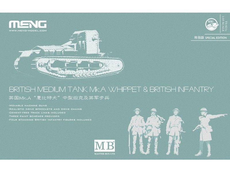 British Medium Tank Mk.A Whippet & British Infantry
